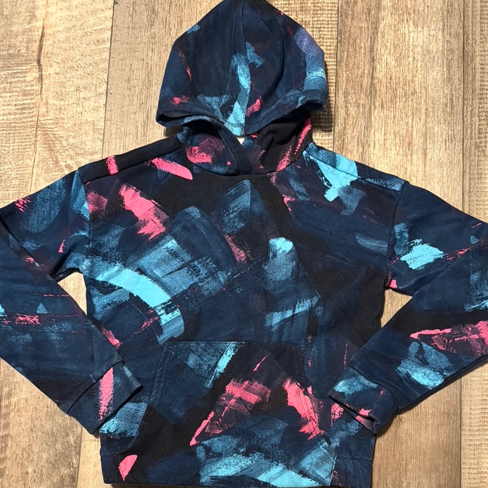 Tek Gear Ultrasoft Fleece Hoodie - Blue and Pink-size Large 10/12